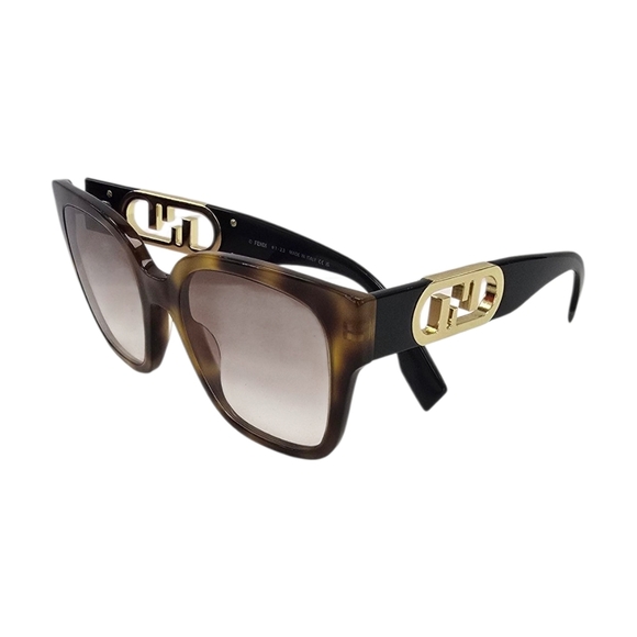 Fendi Tortoise and Black Sunglasses with Gold Detail main image 2